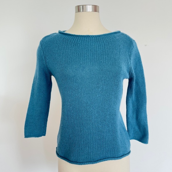 Eileen Fisher Yak Wool Sweater in Blue Petite - Picture 2 of 8
